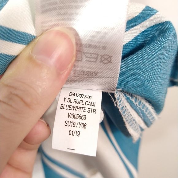 Old Navy Blue and White Striped Ruffled Camisole S - Picture 6 of 6